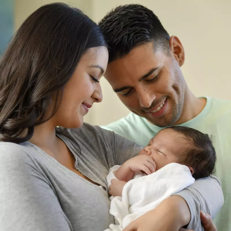 Young parents with new baby
