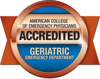 American College of Emergency Physicians Accredited Geriatric Emergency Department badge.