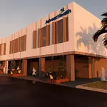 A rendering of the outside of AdventHealth Care Pavilion New Tampa building from the outside.
