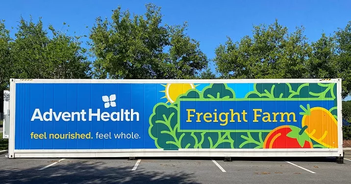 Freight farm at AdventHealth Celebration