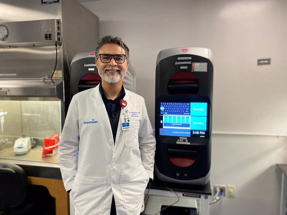 Dr. Jose Alexander  medical director of the microbiology and virology department for AdventHealth’s Central Florida Division — South Region