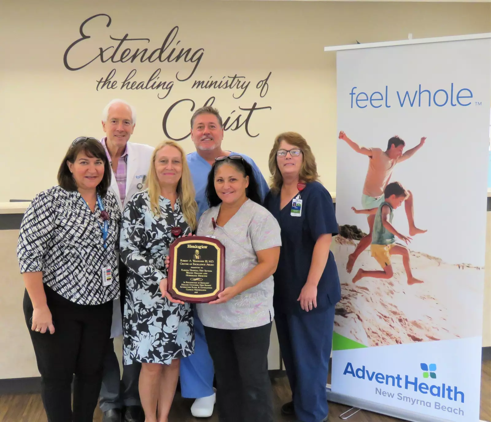 AdventHealth New Smyrna Beach earned the Robert A. Warriner III, M.D., Center of Excellence Award.