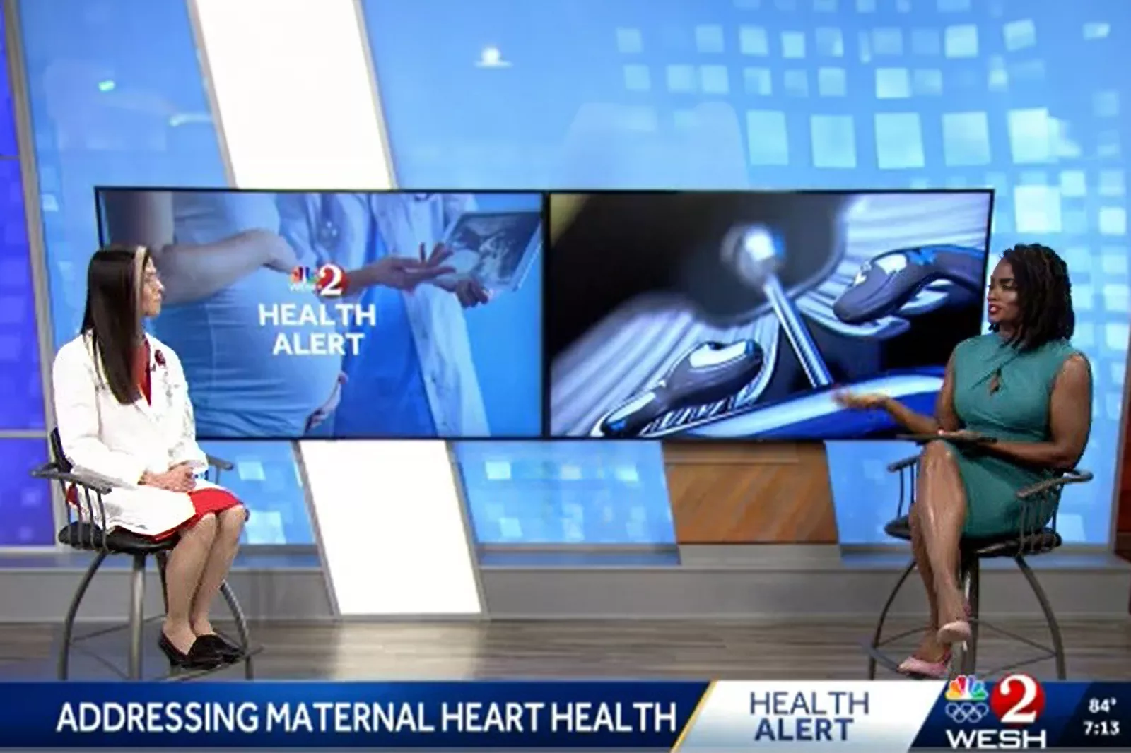 Dr. Patricia Guerrero discusses the Mother's Heartwise program with WESH 2 News anchor Summer Knowles.