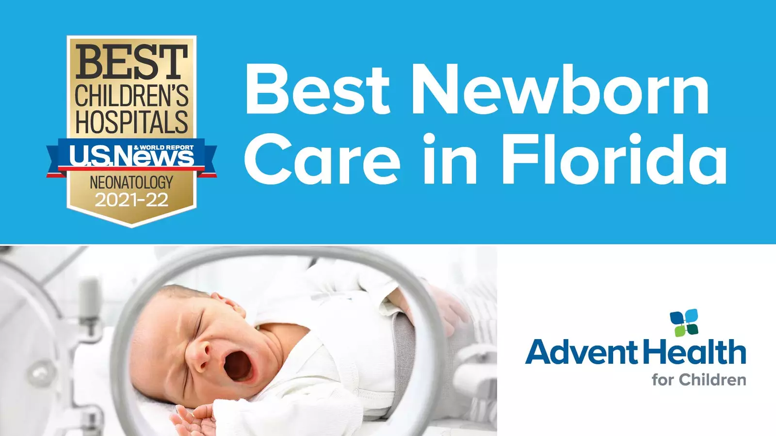 Banner of AdventHealth being the best hospital for newborn care in Florida