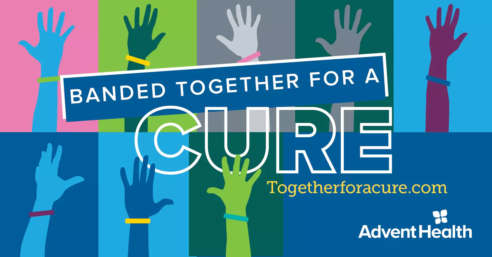 hands raised Together for a cure campaign image