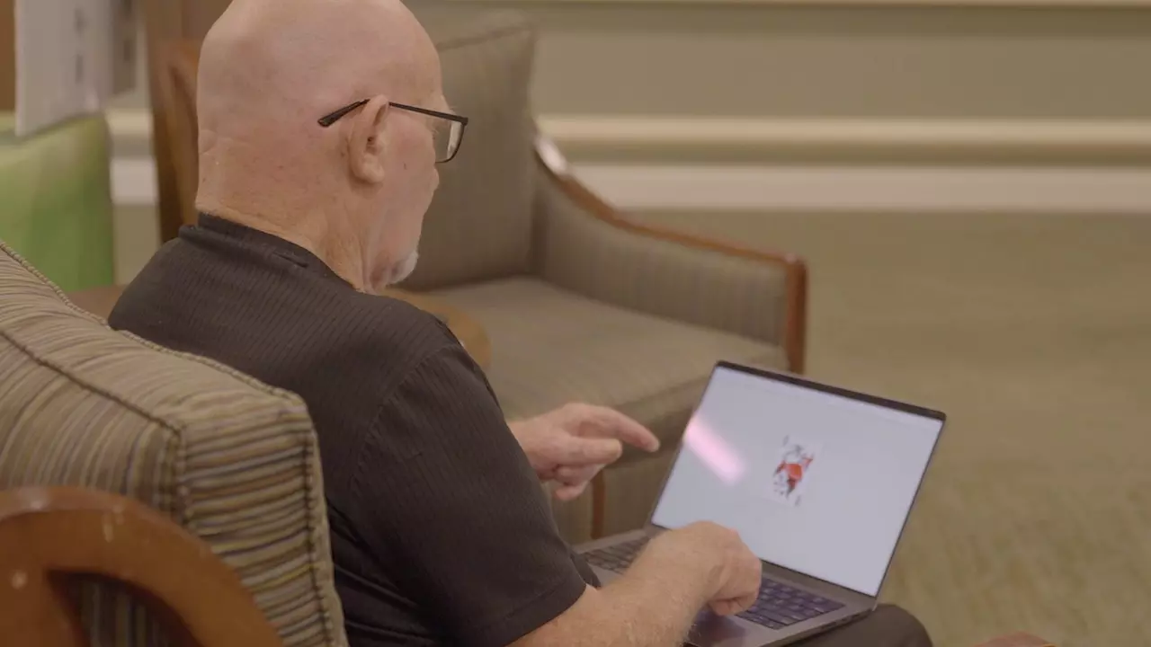 AdventHealth patient taking the online rapid digital cognitive assessment test as part of the innovative Davos Alzheimer's Collaborative study.