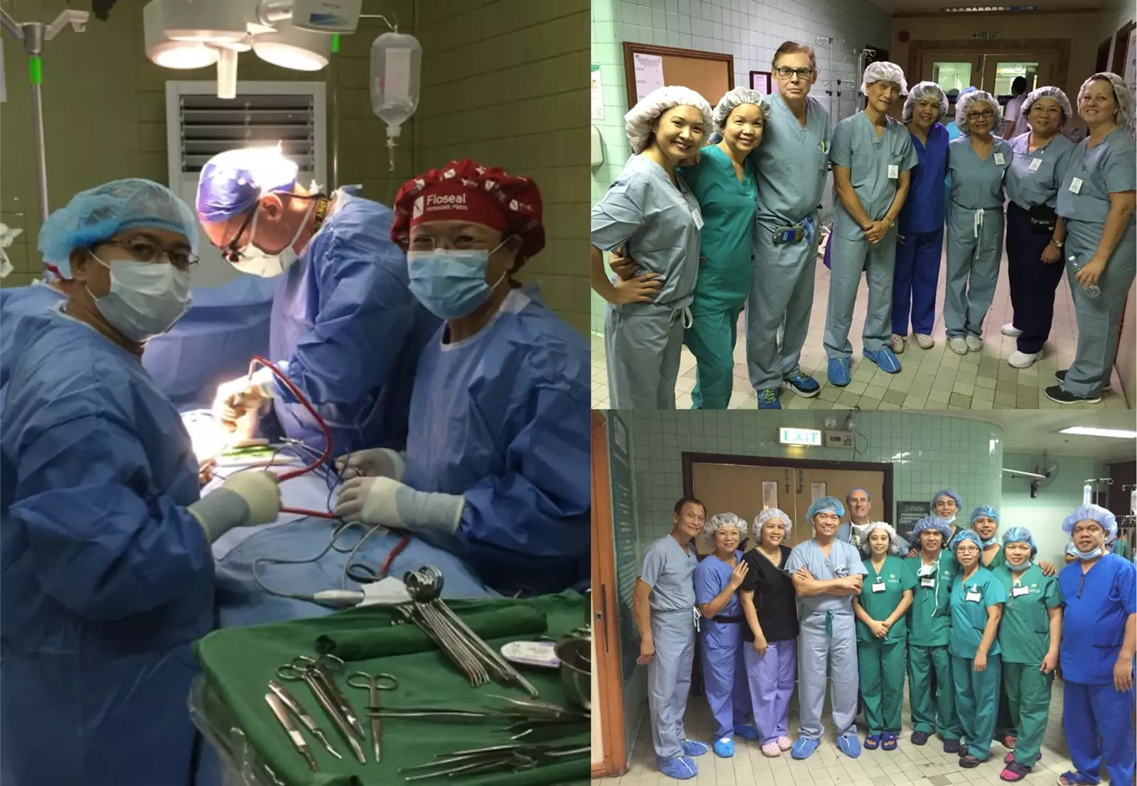 Clinical photos of Evelyn and other nurses working in the Phillippines