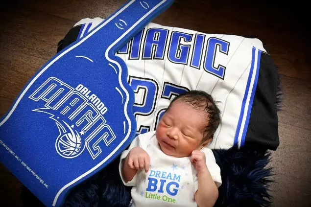A new Orlando Magic fan is born at AdventHealth for Women just in time for the NBA Draft.