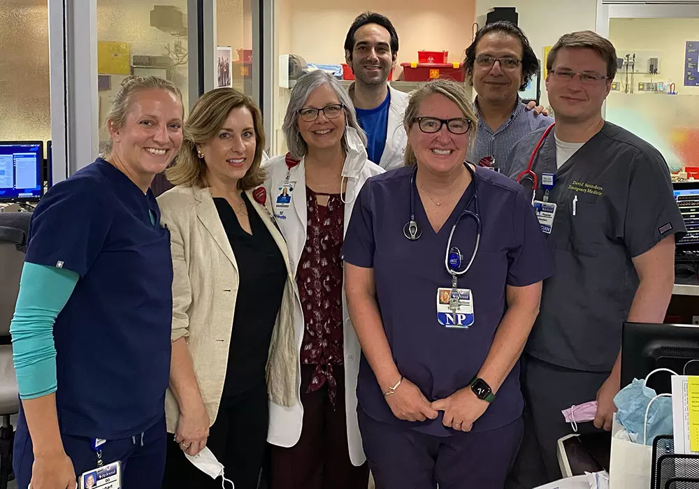 Terri Byars poses with medical staff