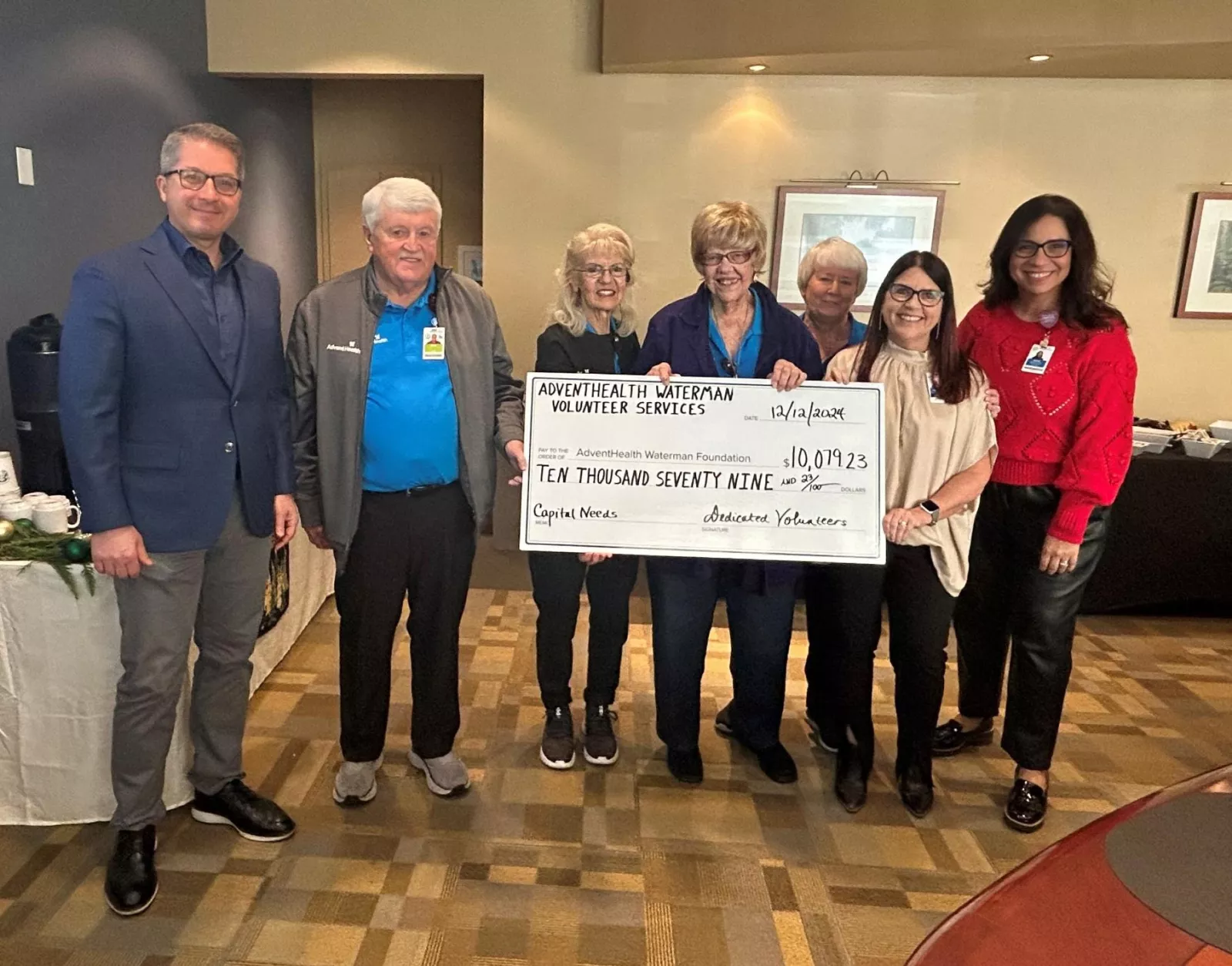 AdventHealth Waterman Volunteers make donation to the AdventHealth Waterman Foundation