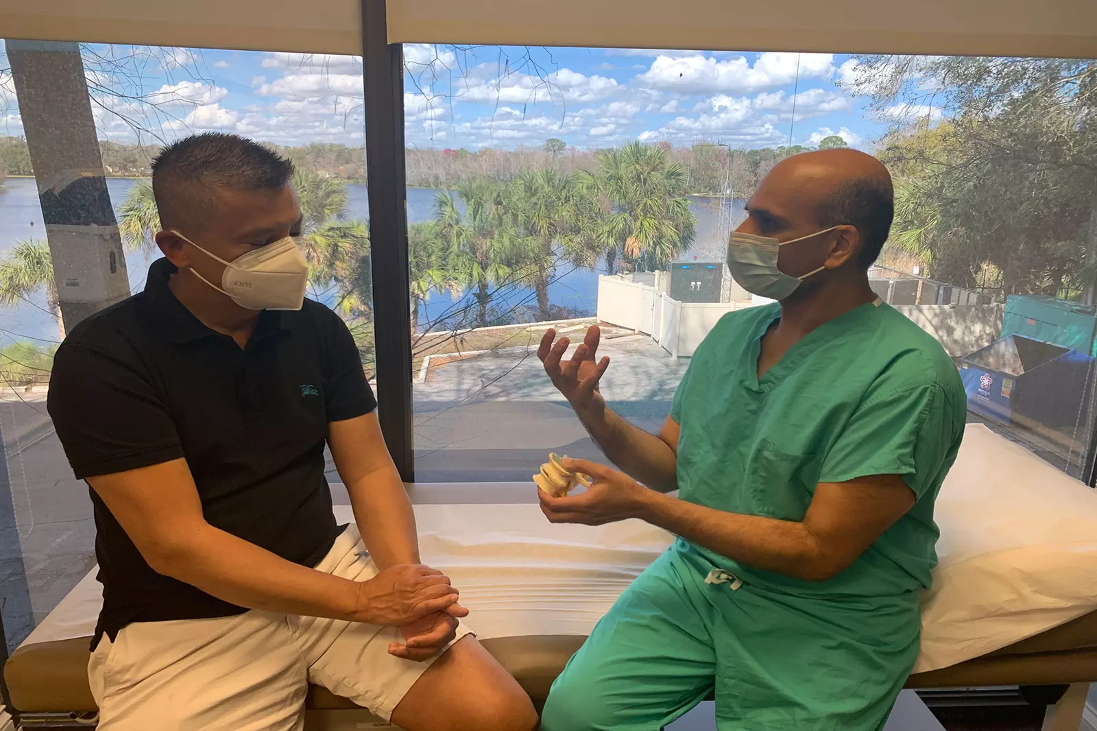 Patient, Ryan Nguyen, talking with Dr. Patel
