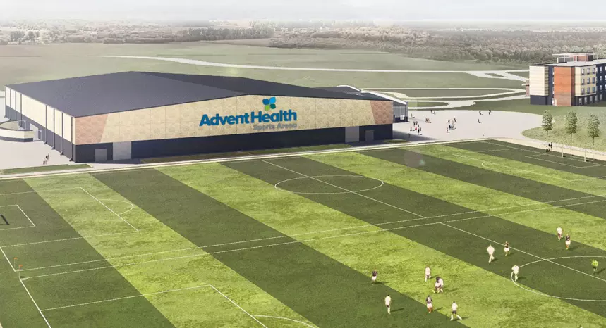 AdventHealth Sports Arena view from soccer field