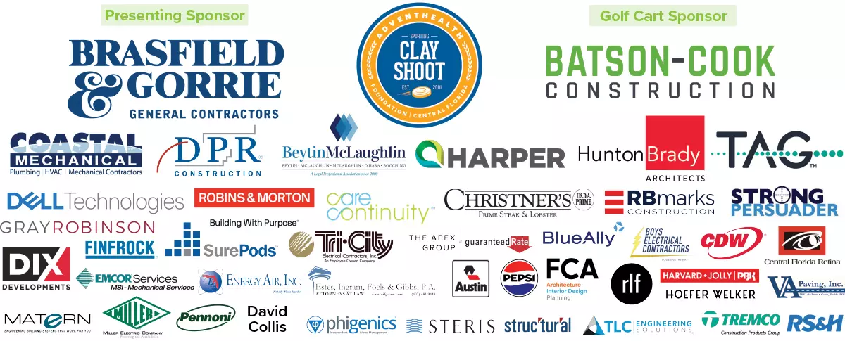 sponsor banner for the clay shoot