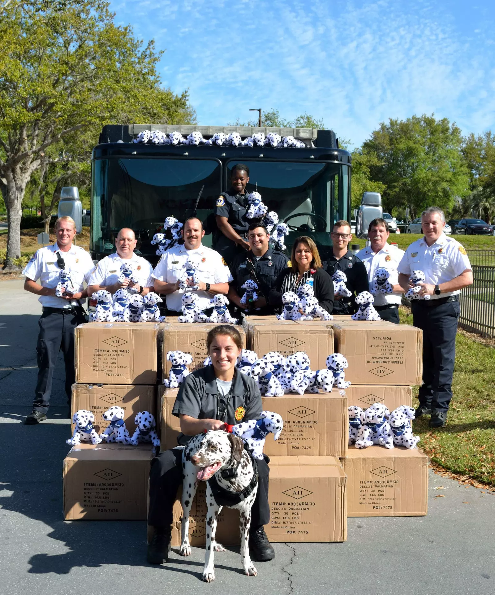 AdventHealth Fish Memorial Donates Stuffed Dalmatians to Local Fire Departments