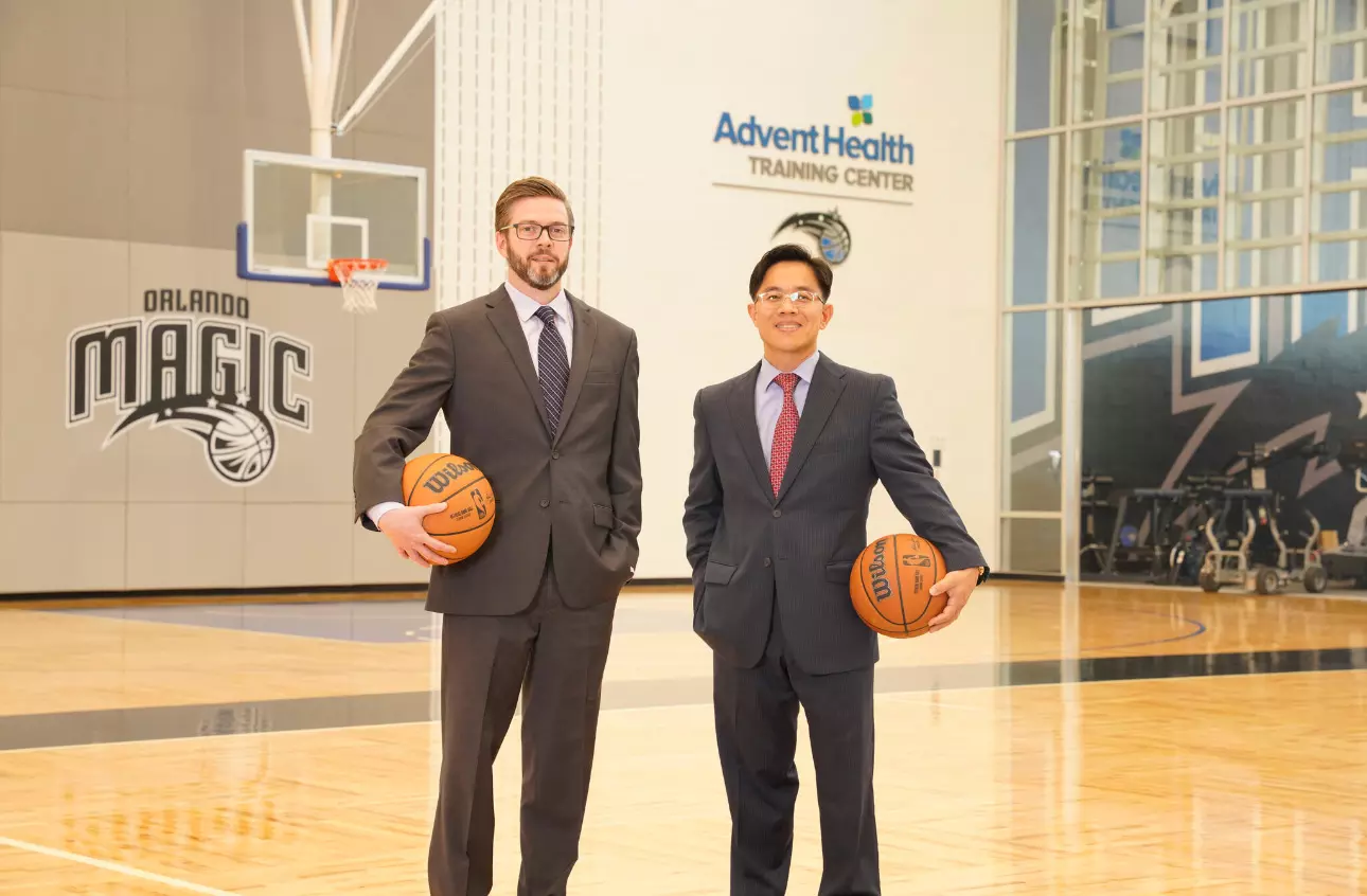 Dr. Oh and Dr. Youmans. Team Physicians of the Orlando Magic at the AdventHealth Training Center