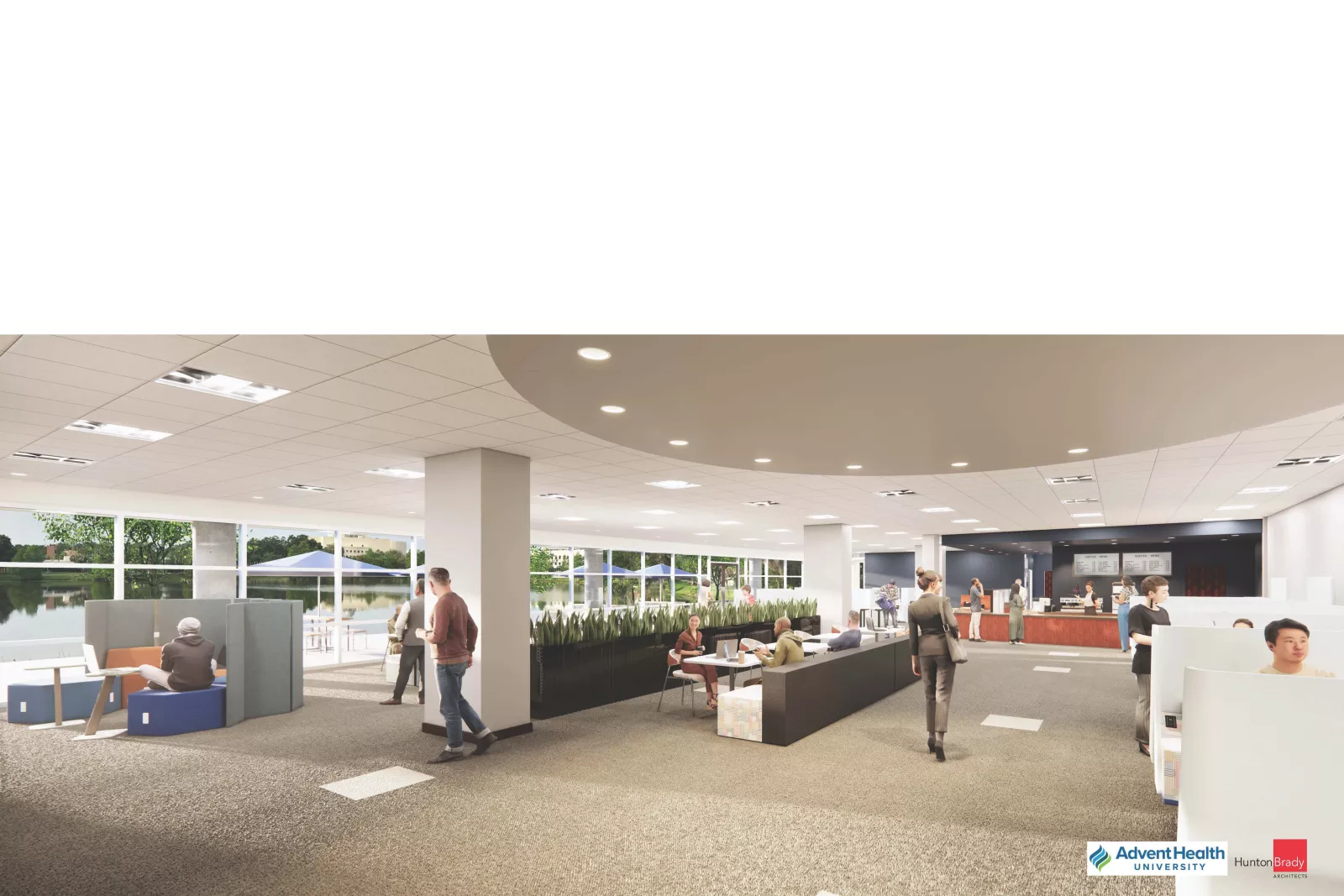 Rendering of the new student center at AHU