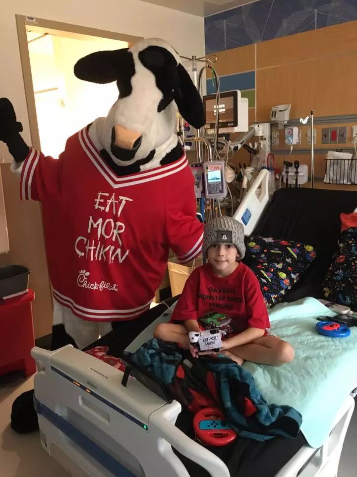 The chick-fil-a cow with Gavin