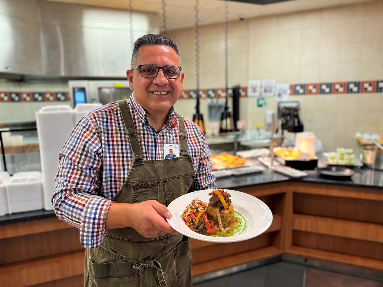 Hernan Gustavo Vasconez at the AdventHealth East Orlando cafeteria 