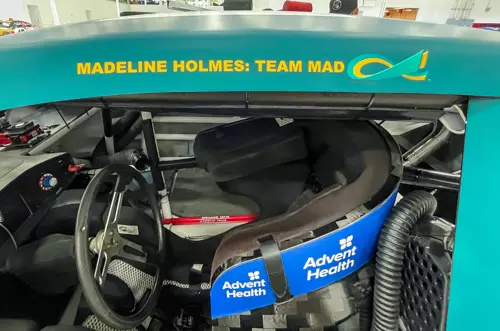 Madeline's name on NASCAR race car