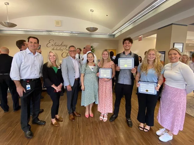 Three high school seniors received the Ethan Wilson Memorial Scholarship from the medical staff at AdventHealth New Smyrna Beach.  