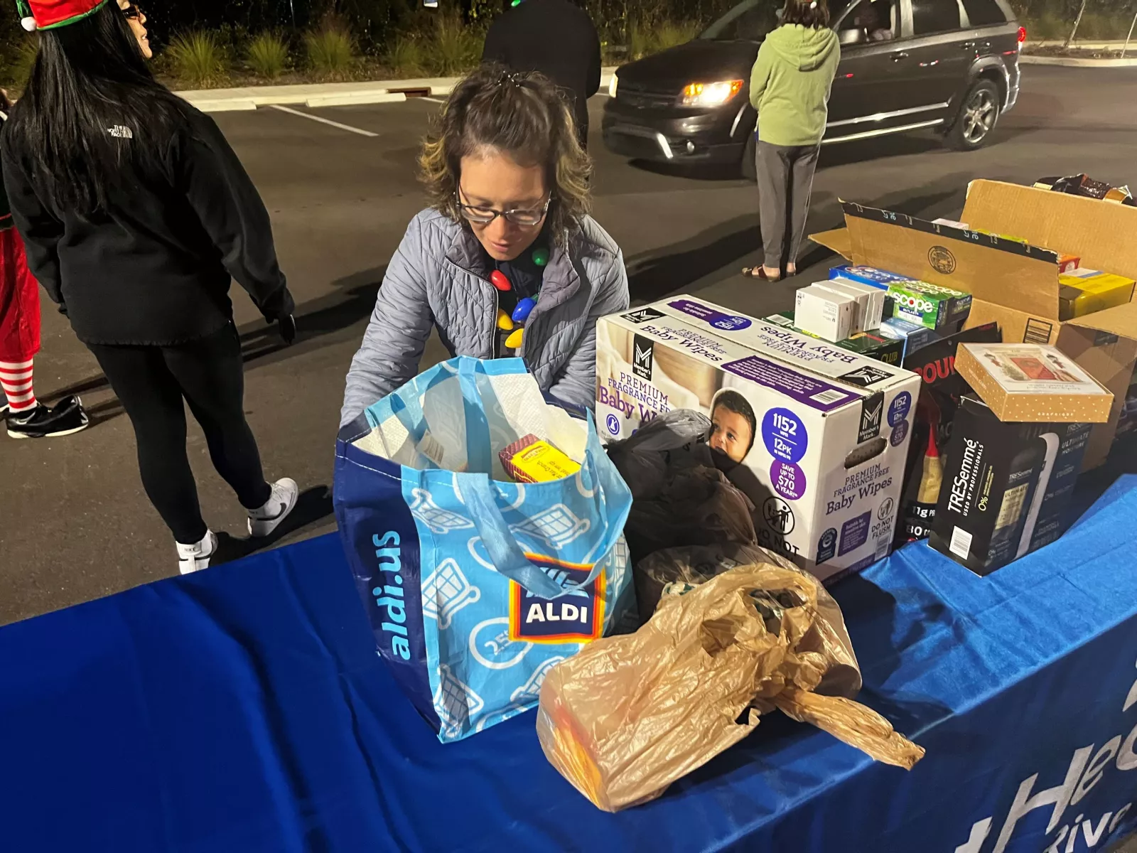 AdventHealth Riverview team members collected critical items for families in need, such as non-perishable food items, toiletries, and more.