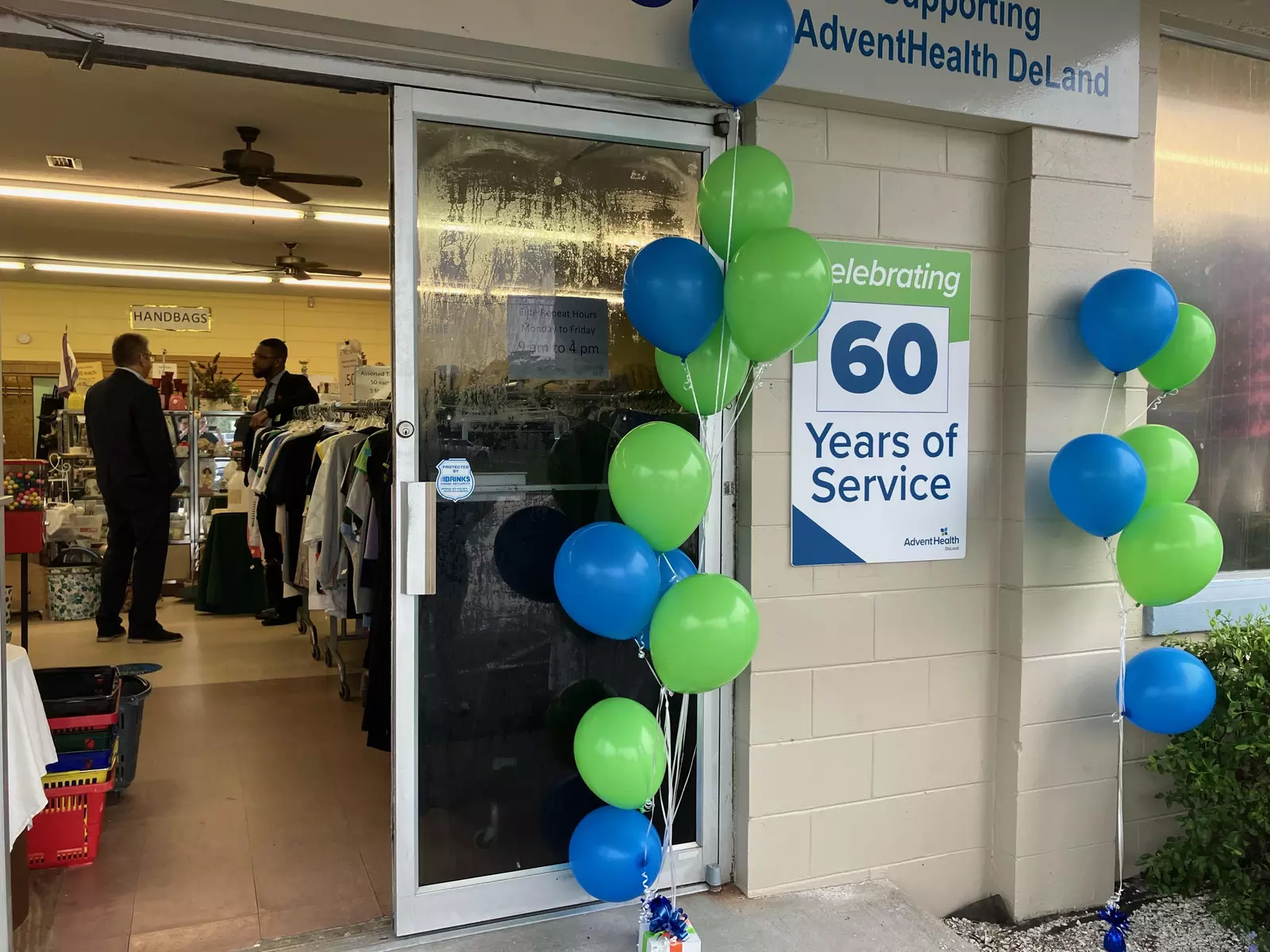 Outside of Elite Repeat Thrift Store features a 60 years of service sign