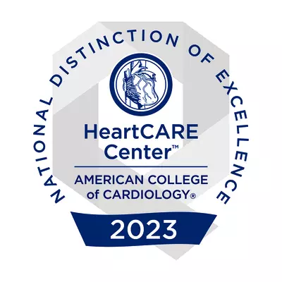 National Distinction of Excellence HeartCARE Center by the American College of Cardiology for 2023.