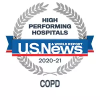 AdventHealth has been designated a U.S. News & World Report High Performing Hospital for COPD for 2020-2021.