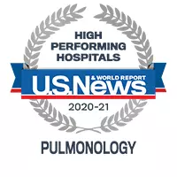 AdventHealth has been designated a U.S. News & World Report High Performing Hospital for Pulmonology for 2020-2021.