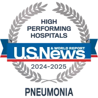 AdventHealth Orlando is recognized by U.S. News & World Report as a nationally rated leader in pneumonia care.